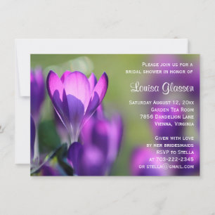 Purple Flowers Flower Bridal Shower Invitation