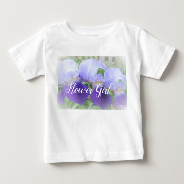 Purple Flowers Flower Girl Ruffle Tee (Front)