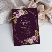 purple flowers frame baptism