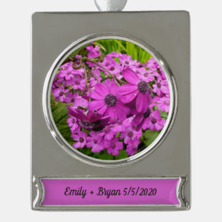 Purple Flowers from San Francisco Silver Plated Banner Ornament