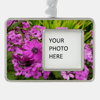 Purple Flowers from San Francisco Silver Plated Framed Ornament