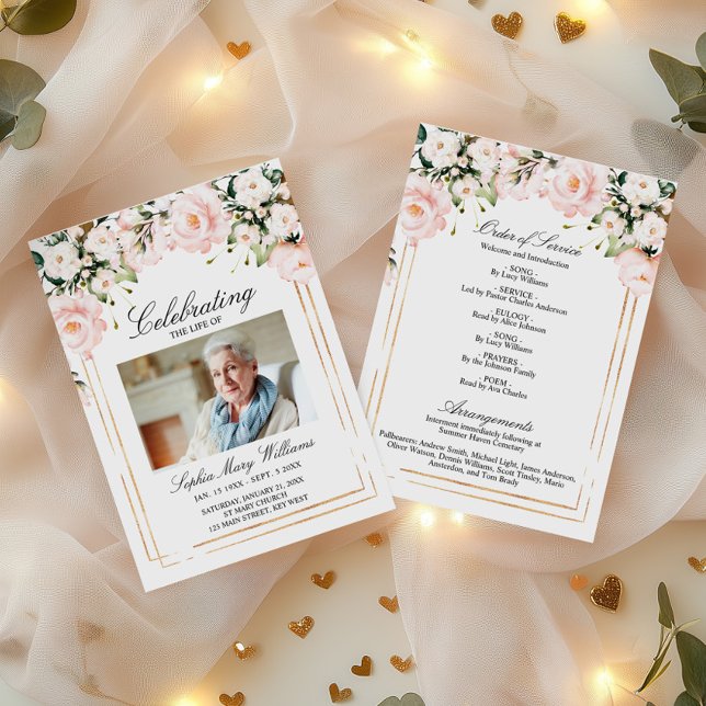 Purple Flowers Funeral Order of Service  Programme (Creator Uploaded)