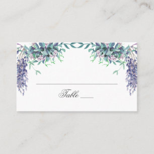Purple flowers. Garden floral wedding. Lavender Place Card