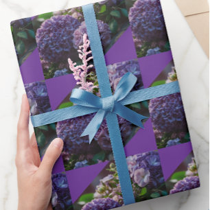 Purple flowers gift wrap