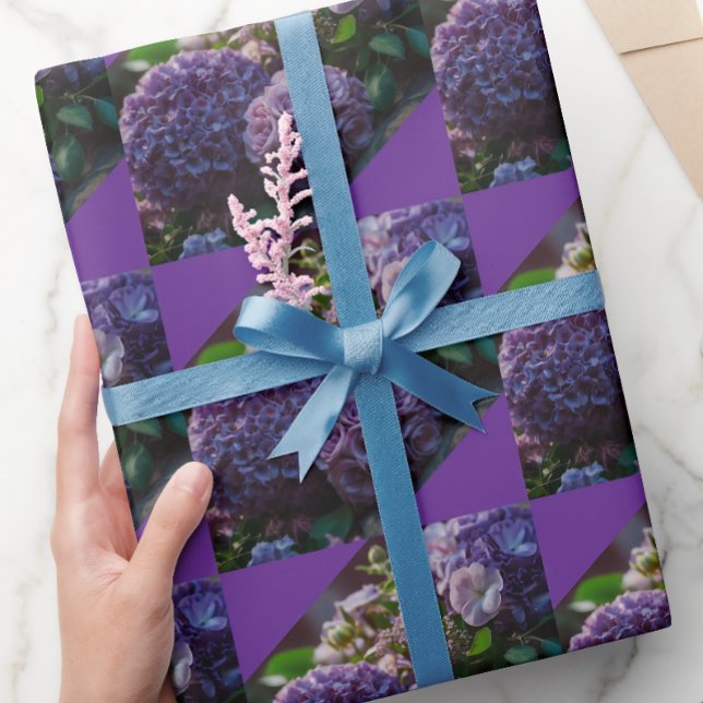 Purple flowers gift wrap (Creator Uploaded)