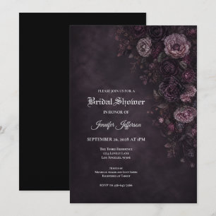 Purple Flowers Gothic Bridal Shower invitation
