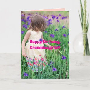 PURPLE FLOWERS GRANDDAUGHTER BIRTHDAY CARD