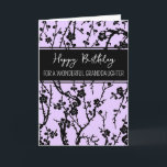 Purple Flowers Granddaughter Birthday Card<br><div class="desc">Birthday card for granddaughter with modern purple and black flowers design and thoughtful verse.</div>