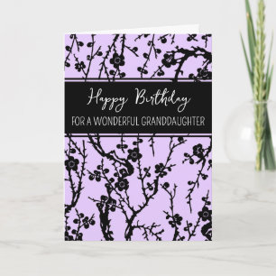 Purple Flowers Granddaughter Birthday Card