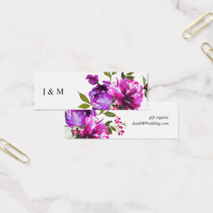 Purple Flowers & Greenery Gift Registry Card