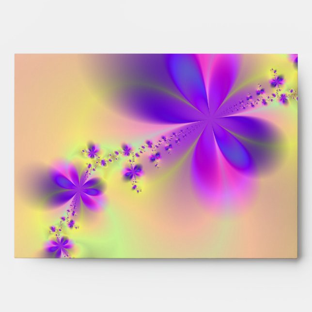 Purple Flowers Greeting Card Envelope (Front)