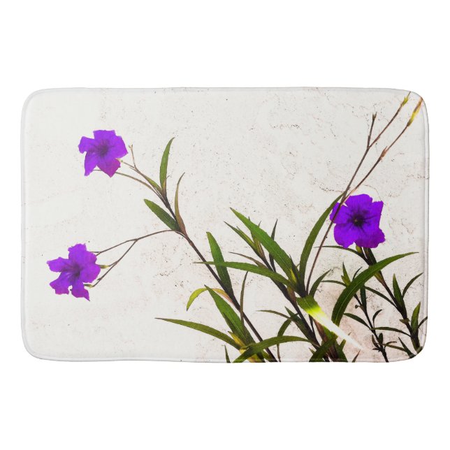 Purple Flowers in the Breeze Bath Mat (Front)