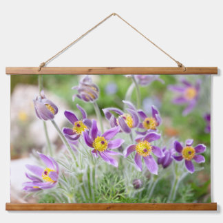 Purple Flowers in the Sun Hanging Tapestry