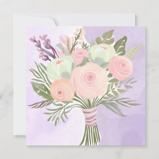 Purple Flowers Invitation (Front)