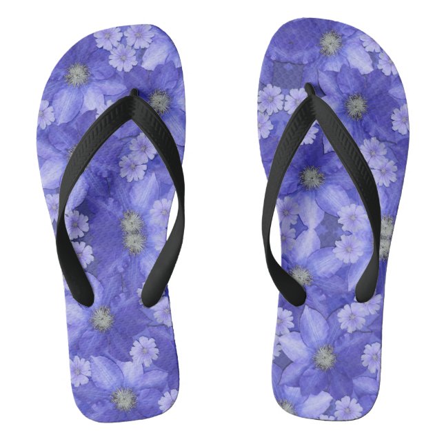 Purple Flowers Jandals (Footbed)