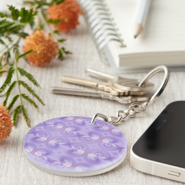 Purple Flowers Key Chain (Front Right)