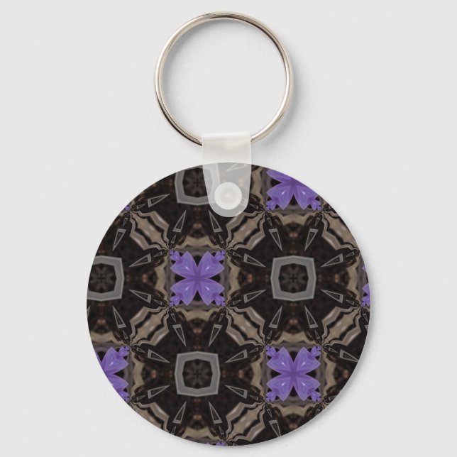 Purple Flowers Key Ring (Front)