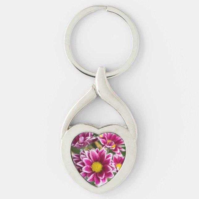 Purple flowers key ring (Front)