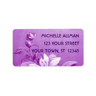 Purple Flowers Label