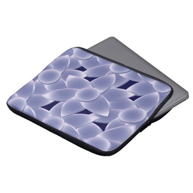 Purple flowers laptop sleeve (Front Top)