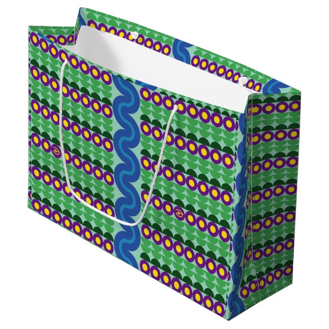 Purple Flowers - Large Gift Bag (Front Angled)