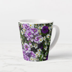 Purple flowers latte mug
