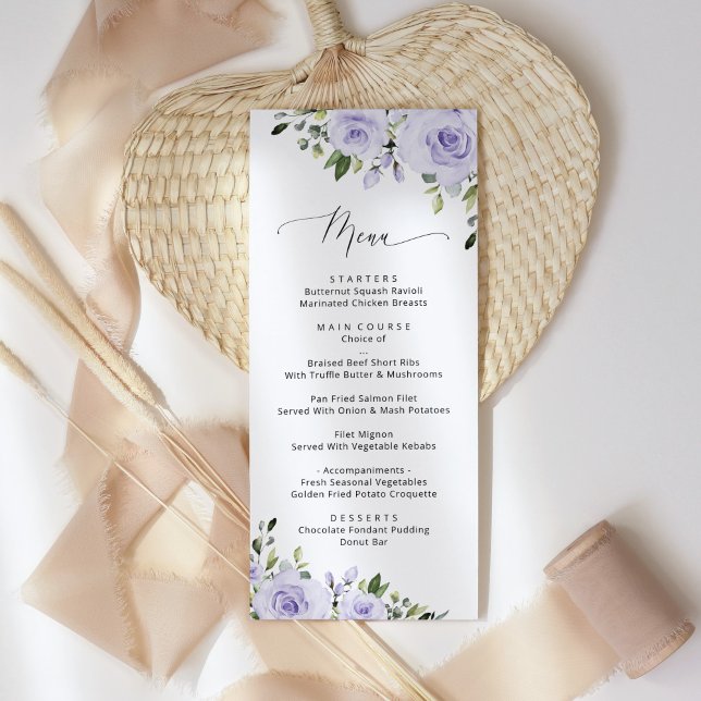 Purple Flowers, Lilac Flowers, Bridal Shower Menu (Creator Uploaded)