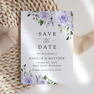 Purple Flowers, Lilac Flowers, Floral Wedding Save The Date