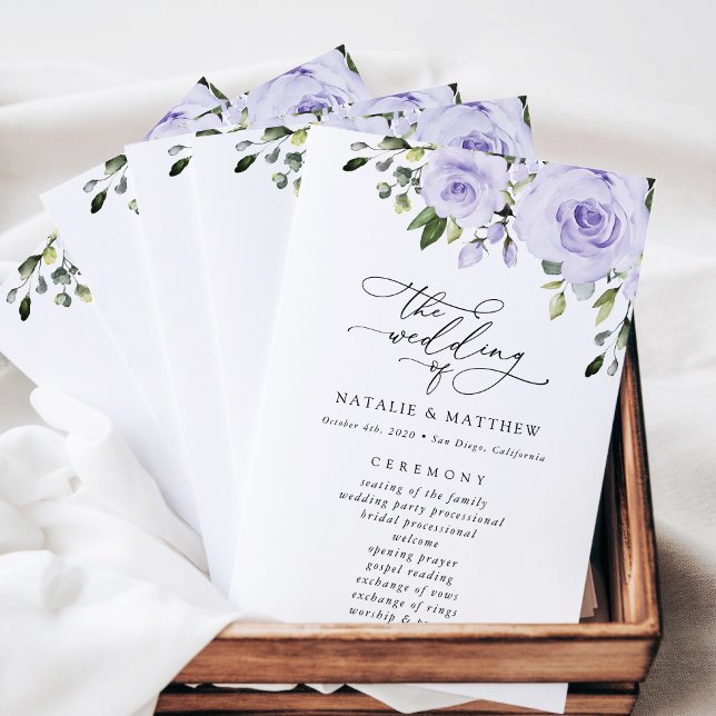 Purple Flowers, Lilac Flowers, Wedding Program (Creator Uploaded)
