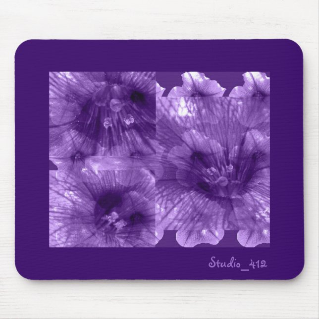 Purple Flowers Mouse Pad (Front)