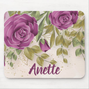 Purple Flowers Mouse Pad
