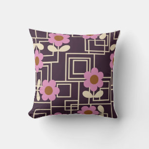 purple flowers orla kiely cushion