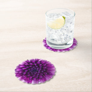 Purple Flowers Paper Coaster