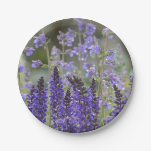 Purple Flowers Paper Plate