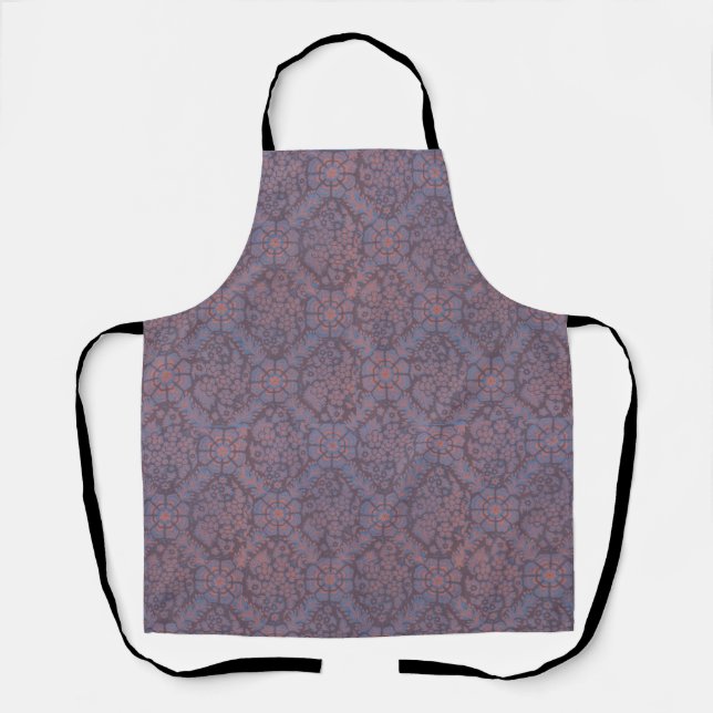 Purple Flowers Pattern Apron (Front)