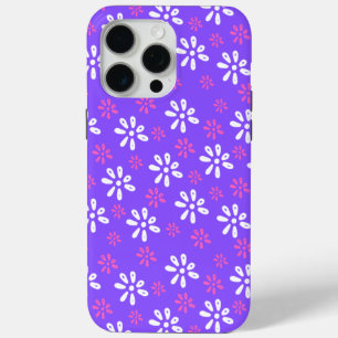 Purple Flowers Pattern iPhone 15 Pro Max Case