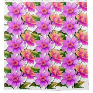 Purple flowers pattern Shower Curtain