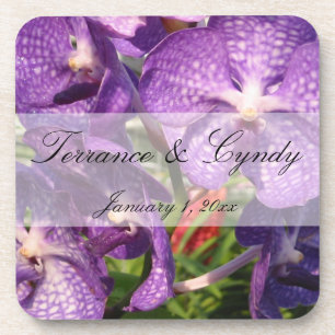 Purple Flowers Personal Wedding Coaster