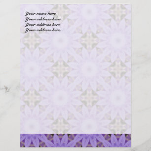 Purple Flowers Personalized Letterhead