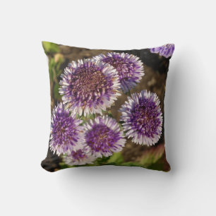 Purple Flowers Photo Throw Cushion