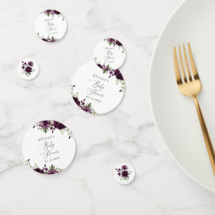 Purple Flowers, Plum Flowers, Boho, Baby Shower Confetti