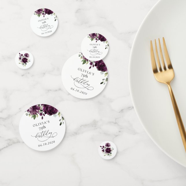 Purple Flowers, Plum Flowers, Boho, Birthday Confetti (Group)