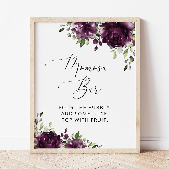 Purple Flowers, Plum Flowers, Boho, Momosa Bar Poster (Creator Uploaded)