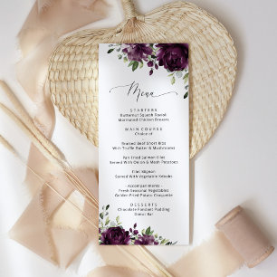 Purple Flowers, Plum Flowers, Bridal Shower Menu