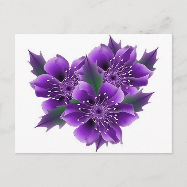 purple flowers postcard (Front)