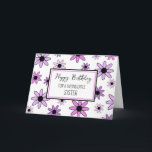 Purple Flowers Sister Birthday Card<br><div class="desc">Birthday card for sister with modern purple and black floral design and thoughtful verse.</div>