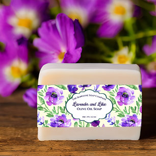Purple Flowers Soap Belly Band Invitation Belly Band