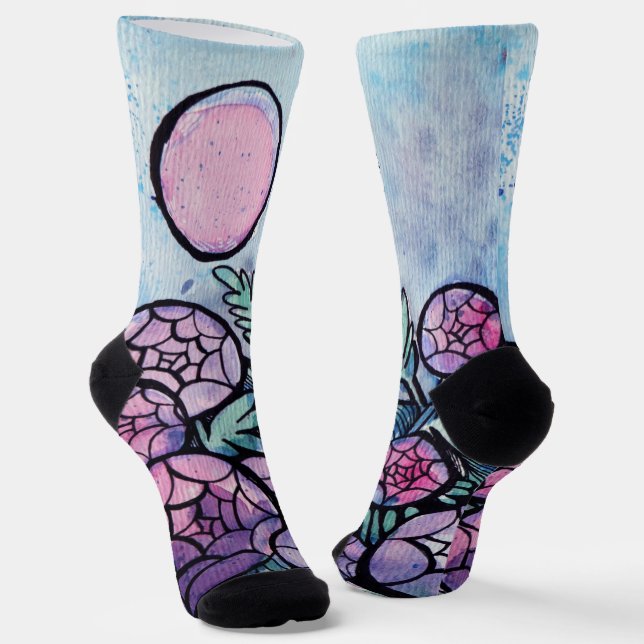 Purple Flowers                                     Socks (Angled)