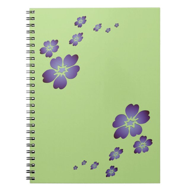 Purple Flowers Spiral Notebook (Front)