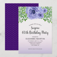 Purple Flowers Surprise 60th Birthday